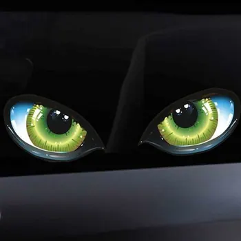 Juokinga Dizainas, 3D Stereo Atspindintis Katės Akis Modelio Automobilių Lipdukas Automobilio Pusės Sparnas Akių Lipdukai, Lipnios galinio vaizdo Veidrodis Decal