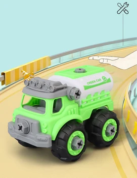 Inžinerijos Sunkvežimių Fire Truck Sanitarijos, Transporto priemonės Blokai Žaislai, Dovanos mergaitėms, Vaikams, Vaikų, Dėlionė, Žaislas, Plėtoti Išardymas Modelis