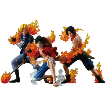 Naujas 3pcs/Daug Anime One Piece Luffy Ace Sabo 3 brolis PVC Duomenys Kolekcines, Modelį, Žaislai
