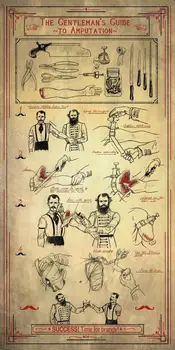 Į Gentlemans Vadovas Amputacija Menas spausdinti Šilko plakatas Namų Sienų Dekoras