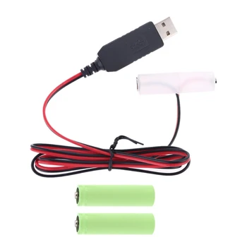 LR6 AA Baterijos Eliminator USB Maitinimo Kabelis Pakeisti 1-4pcs 1,5 V AA Baterija Radijo Elektros Žaislas Laikrodis LED Juostelės C5AE