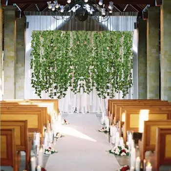 12 x dirbtiniai augalai vynuogių false gėlės ivy kabinti girliandą vestuves Namuose, Baras, Sodas, Lauko Sienų apdaila