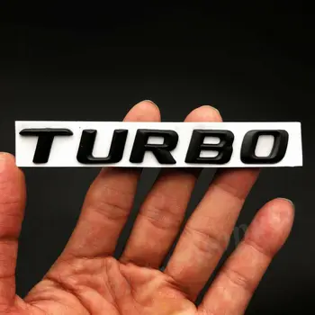Metalo Black Turbo Automobilio Sparnas Logotipas Ženklelis Lipdukas Lipdukas V6, V8 V12 Biturbo E S