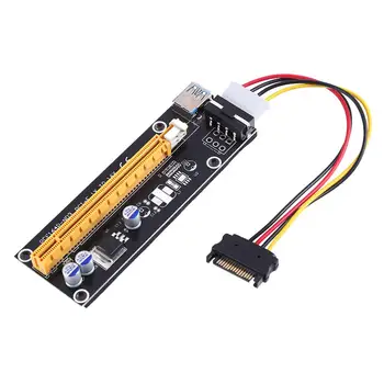 PCI-E 1x iki 16x Adapterio plokštę USB3.0 Duomenų Kabelis Maitinimo Kabelis Rinkinyje Stove Kortelę už BTC Kasybos Bitcoin Miner Naujas