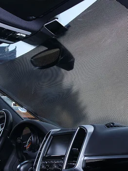 Transporto priemonėje montuojamas automatinis įtraukiamųjų skėtį nuo saulės Roller užrakto šoninio lango sustabdyti Automobilį, skėtį nuo saulės ištraukiama uždanga 58*125