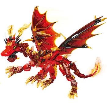 Naujas 2021 Serijos Ugnies Ataka Flame Dragon Fightar Titan Sezonas 14 Skristi Blokai Klasikinis Modelis Nustato Plytų Vaikas Rinkinys TELEVIZIJA