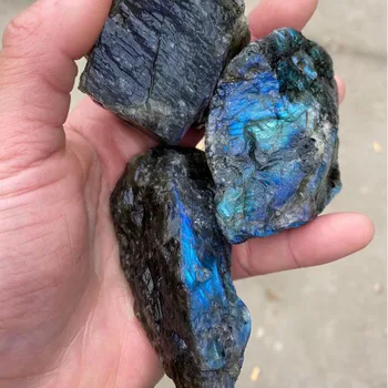 Natūralus Kvarco Kristalas Akmuo Grubus Mėlynos Spalvos Labradoras Akmens Mineralinė egzempliorių Atspindintis mėnulio akmuo Namų Dekoro Kristalai