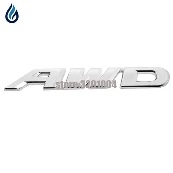 Sidabro spalvos Metalo Stiliaus Automobilių Lipdukai Aliuminio Emblema Kamieno Ženklelis AWD Logotipą Volvo S60 Ford Fiesta 