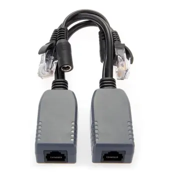 2 x PoE maitinimas per Ethernet kabelį Passive PoE Injector Splitter Adapteris 10 / 100Mbps