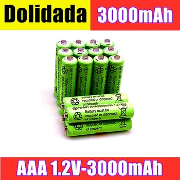 4-20 vienetų originalus 3000mAh, AAA 1.2 V kokybės daugkartinio įkrovimo baterija 3000mAh, AAA Ni-MH 1.2 V 2A baterija