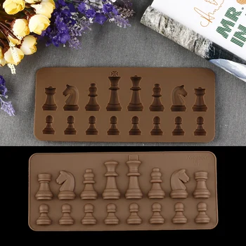 1PC Naują Šokolado pelėsių Stilingas Atsitiktinis Spalvos Minkštas Pyragas Kepimo skardos Tarptautinės Šachmatų Vežime Vyskupas Silikono Formos