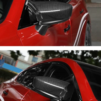 Automobilio Anglies Pluošto Galinio vaizdo Veidrodėlis Padengti Pusę Veidrodžio Korpuso Apdaila už Mazda 6 Atenza 2018 2019 2020