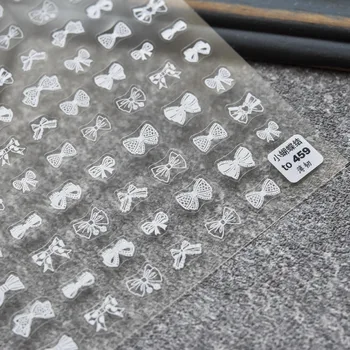 Naujų amatų 3D nagų dailės lipdukai matinio ultra-plonas nėrinių lankas nagų dailės lipdukai