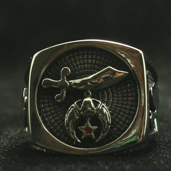 316L Nerūdijančio Plieno, Kietas Naujausias 3 logotipus Freemasons Asmens Dizainas Kietas Žiedas