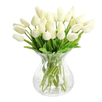 30 Vnt Dirbtinės Gėlės Tulpės, Nekilnojamojo Paspauskite Netikrą Gėlių Išdėstymas Puokštė Namų Biuro Vestuves Apdaila