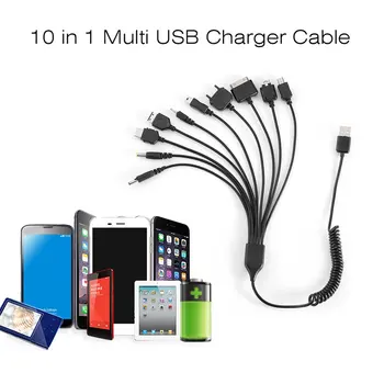 10 In 1 Universalus Nešiojamų Lengvas Multi Funkcijos USB Mokestis Įkrovimo Kabelis Greito Įkrovimo Suderinamas su Dauguma Ženklo Telefonus