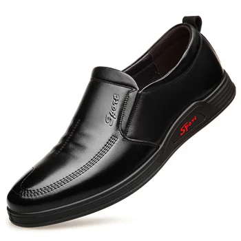 GM2 vyriški laisvalaikio vieną batai odiniai, apvalios galvos, kuriems kojomis kvėpuojantis anti slip tingus batus, viena koja ant tėtis batai