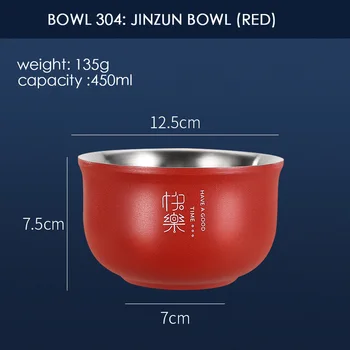 Spalva 304 nerūdijančio plieno dubuo dvigubo anti-plikymo maisto konteineryje korėjos ryžių salotų dubenį instant ramen makaronų sriuba bowl metalo