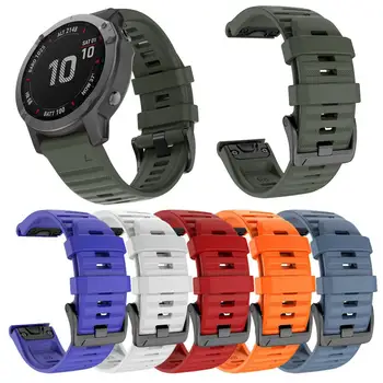 Karšto Sporto Silikono Watchband Wriststrap Garmin Fenix 6X 6 6S Pro 5X 5 5S Plius 3 3HR Greito Atleidimo Dirželis su Silikono Apyrankė