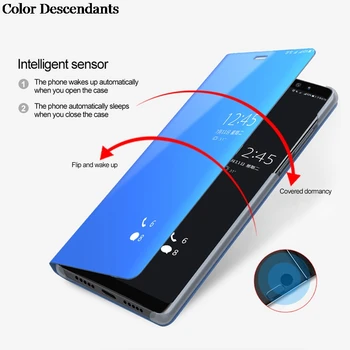 Prabangus Veidrodis Peržiūrėti Smart Flip Case For Xiaomi Redmi 4 Pastaba originalus Magnetinis fundas Xaiomi Raudona mi Note4 ant Odos Telefono Dangtelį