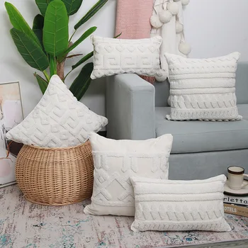 Vientisos Spalvos Siūtinės Pūkinės Pagalvėlės Dangtis Sofa Pillowca Ins Geometrinis Kūrybinis Dizainas Pagalvę Kambarį Atlošo Pagalvė Pagalvės