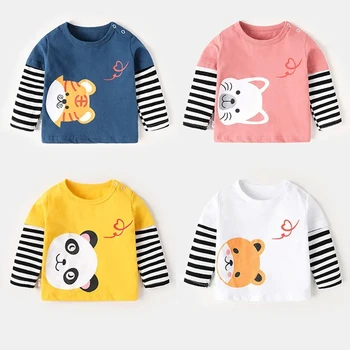 Kūdikių drabužiai ilgomis rankovėmis T-shirt Vaikų Berniukų pavasarį ir rudenį kūdikių mergaičių 1-3 metų amžiaus vaikų viršuje P4883