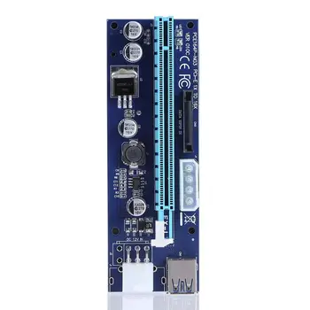 Naujas Baltos spalvos PCI-E Riser 008 Express 1X 4x 8x 16x Extender PCI-E USB Stove 008S Kortelės Adapteris SATA 15pin už BTC Kasybos Miner
