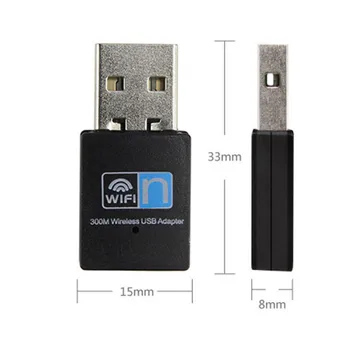 USB 2.0 WiFi Adapteris 300M 2.4 GHz WiFi Antenos RTL8192 Dual Band 802.11 b/n/g Mini Bevielis Kompiuterio Nešiojamieji kompiuteriai Tinklo plokštė
