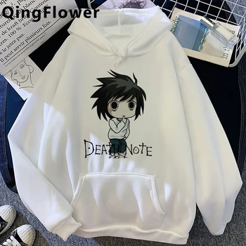 Death Note Kawaii Harajuku Juokingas Animacinių filmų Estetinės Hoodies Moterų Mielas Anime Streetwear Palaidinukė Manga 90s Grafinis Moterų Hoody