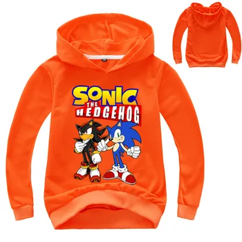2-16Years Anime Sonic Hoodie Vaikai Palaidinės Pavasarį, Rudenį Paauglys Merginos Megztinis su Gobtuvu Berniukų Paltai Hoodies Priežastinis Sportinę aprangą