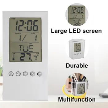 Skaitmeninis Stalas Pen/Pieštukas Turėtojas LCD Žadintuvas, Termometras&Kalendoriaus Rodymas