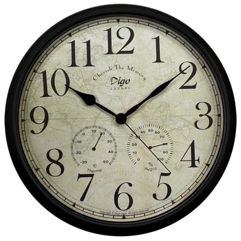 Digo Sieninis Laikrodis 15 Colių Metalo Silent Ne-Tiksi Baterija, Skaitmeninių Laikrodžių Dekoro Lentelė ryšys su Termometru ir Drėgmėmačiu