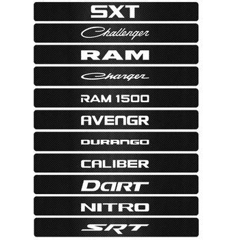 Dodge Challenger Įkroviklis RAM 1500 Nitro SRT Avenger Automobilių Apdailos Anglies Pluošto Durų Slenksčių Anti-Dėvėti Raštas Lipdukas 4Pcs