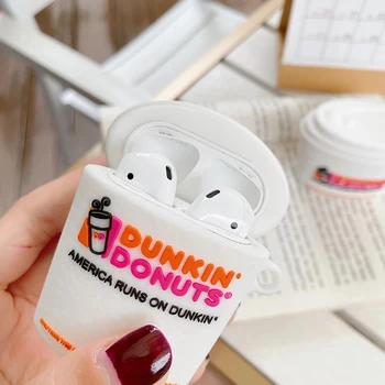 Prekės Dunkin Donuts Kavos Puodelio 3D Atveju AirPods 1 2 Pro Įkrovimo Lauke Minkšto Silikono Belaidžio 