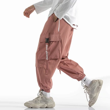Hip-Hop Vyrų Jogger Sweatpants Didelis Kišeniniai Kelnės Vyriškos Mados Haremo Kelnės Streetwear Vyrų Krovinių Kelnės Harajuku Didelis Dydis 3XL