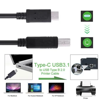 USB-C USB 3.1 C Tipo Male Jungtis USB 2.0, B Tipo Vyras Duomenų Kabelis Mobilųjį Telefoną, Spausdintuvą Ir Kietojo Disko 1m 2m 3m 5m 8m