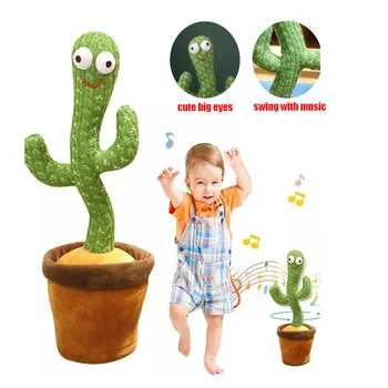 2021 Naujas Juokingi 32 Cm Elektros Šokių Augalų Kaktusas Pliušinis Pliušinis Žaislas su Muzika Vaikams, Dovanos, Biuro, Miegamojo, Papuošalai