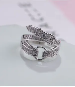Prabangos Prekės Cirkonis Diržo Žiedai Moterims Vestuvių Pareiškimą Papuošalai Valentino Dovanos Meilužis Piršto Žiedą 2021