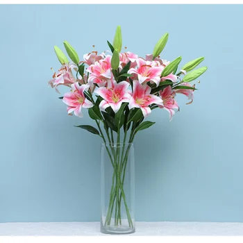 88CM Lily Netikrą Gėlių Aukštos kokybės Latekso Gėlių Filialas Modeliavimas Lily Vestuvių Dekoravimui Valentino Dienos Dovana 