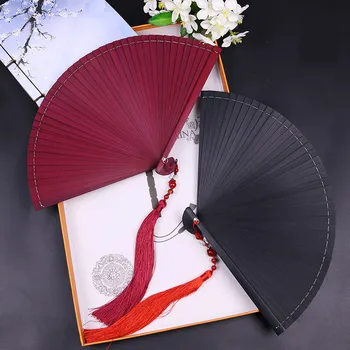 Bambuko Amatų Lankstymo Ventiliatorius Vasaros Kinijos Lankstymo Ventiliatorius Klasikinio 18cm Kinijos Hanfu Cosplay Moterų Rankinio Ventiliatorius Nešiojamų Ventilador