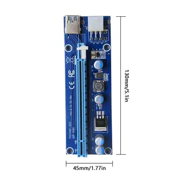 Naujas 006C PCIe 1x iki 16x Express Stove Kortelės Grafinis pci-e riser Extender 60cm USB 3.0 Kabelis SATA į 6Pin Maitinimo BTC kasyba