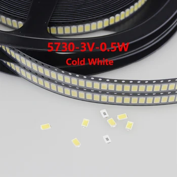 5730 3V 50pcs 100vnt TV Apšvietimas 0.5 W SMD LED LCD TV Remontas Asorti Paketą Rinkinys šaltai Balta