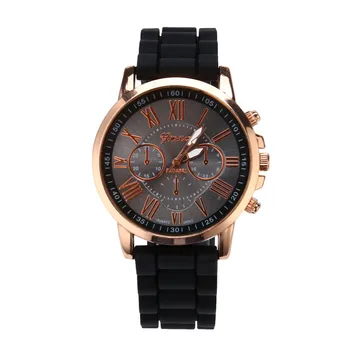 Paprastas Ir Mielas Silikono Žiūrėti Horloge Cadeau Moterų Laikrodžiai Mados Ženevos Prekės romėnišką reloj de mujer Laikrodžio Gegutė Fi