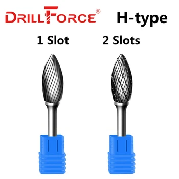 Drillforce 1PC H/HX Tipas Volframo Karbido Pasukimo Failą Taško Burr Mirti Abrazyviniai šlifavimo Įrankiai, Gręžimo Frezavimo, Metalo, Medžio Drožyba Tiek