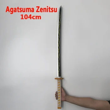 Cosplay 1:1 Kimetsu nr. Yaiba Kardas, Ginklas Demon Slayer Agatsuma Zenitsu Kardas Anime Ninja Peilis PU žaislas 104cm