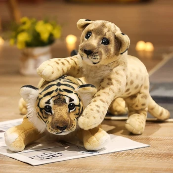 39-58cm Modeliavimas Liūtas, Tigras, Leopardas Pliušiniai Žaislai, Namų Dekoro Įdaryti Mielas Gyvūnai, Lėlės, Minkšti Realus, Kaip Pagalvę Vaikams Berniukams Dovana
