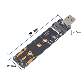 USB 3.1 NVME SATA Dual Protokolo M. 2 Raktas-B-M Adapteris 10Gbps USB3.1 Gen 2 Konverteris Kortelę NVME 2230-2280 SSD