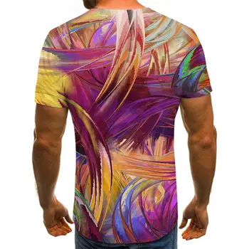 Trimatis grafikos marškinėliai atsitiktinis grotelės viršūnes 3D vyriški T-shirt vasaros marškinėliai vyriški O-kaklo marškinėliai plius dydis streetwear