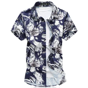 Naujas Atvykimo Vyrų Havajų Marškinėliai 2021 metų Vyras Atsitiktinis Gėlių Spausdinti Paplūdimio Plius Dydžio trumpomis Rankovėmis Palaidinės, Drabužiai 5XL 6XL 7XL