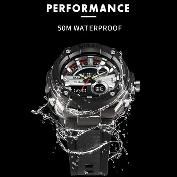 SMAEL 1625 Žiūrėti Sporto Vyrų Vyrų Laikrodis LED Skaitmeninis Kvarciniai Rankiniai vyriški Top Brand Prabanga Skaitmeninis-žiūrėti Relogio Masculino
